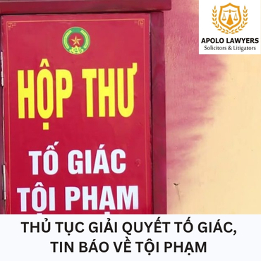 Thủ tục giải quyết tố giác, tin báo về tội phạm 