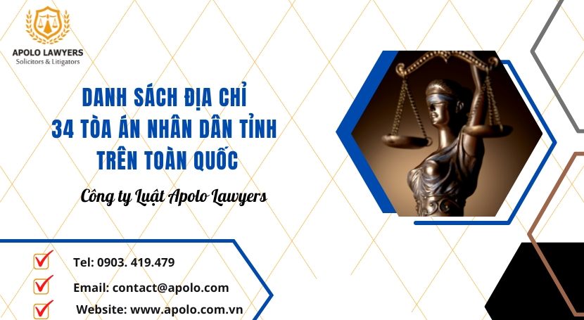 Danh sách địa chỉ 34 tòa án nhân dân tỉnh trên toàn quốc