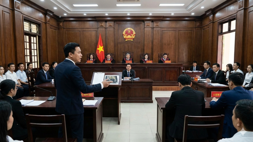 Luật sư bào chữa giỏi của Apolo Lawyers tham gia tranh tụng, bảo vệ quyền lợi cho thân chủ tại phiên tòa.