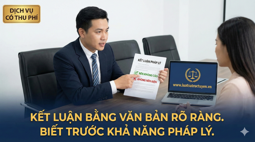 Kết quả cuối cùng bạn nhận được là một văn bản kết luận rõ ràng: NÊN hay KHÔNG NÊN tiếp tục vụ việc, giúp bạn biết trước khả năng pháp lý của mình.